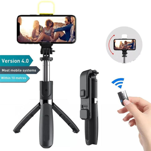 Selfie Stick with LED Light & Mini Tripod Stand